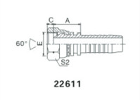 22611Y BSP Hydraulic Hose Fitting , Hydraulic Hose Pipe Fittings (22611Y )