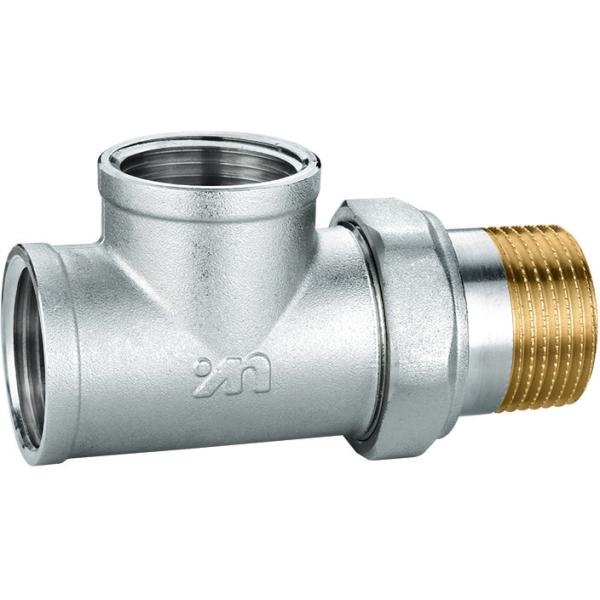 4508 Nickel Plated Three-Way Manifold Brass TRV Valve Part DN20 DN25 with Female Threaded Ends x Flexible Male Nipple