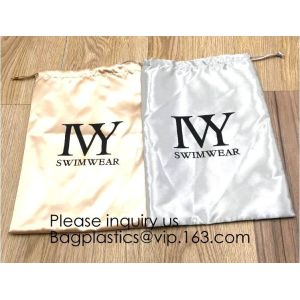 Quality Satin Gift Bags Wedding Favor Drawstring Bags Baby Shower Christmas Gift Bag,Customized Logo Thick Gold Satin Hair Exten for sale
