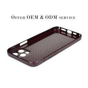 Glossy Finish Red iPhone 12 Pro Carbon Aramid Fiber Case