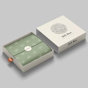 Eco Friendly Custom Logo Cardboard Jewelry Ribbon Sliding Drawer Gift Cosmetics