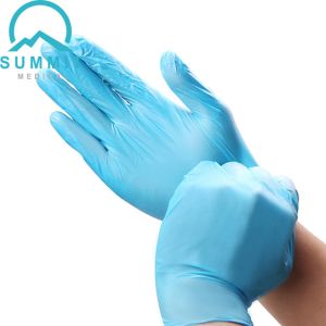 Blue Nitrile Medical Disposable Examination Gloves 240mm