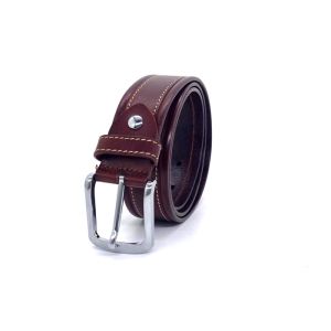 China ODM 3.5cm Classic Buckle Mens Brown Leather Dress Belt on sale