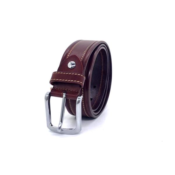 Buy ODM 3.5cm Classic Buckle Mens Brown Leather Dress Belt at wholesale prices