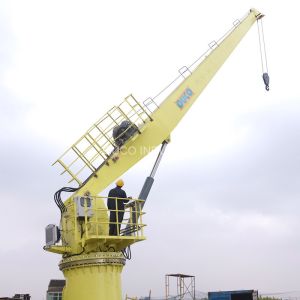 Quality Stable Steel Structure Straight Boom 5T15M Marine Deck Cranes for sale