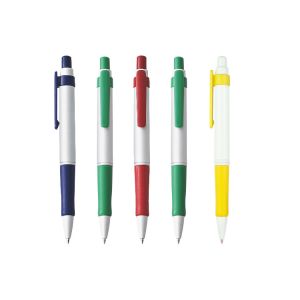 Durable smooth writing retractable ball pen with soft grip , promotional plastic