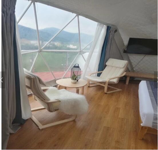 Outdoor Hotel Camping PVC 10m Geodesic Dome Tent With Door Dome Camping Tent Dome Party Tents