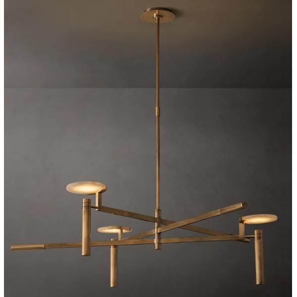 Buy 45" Crystal Brass Chandelier Customized Disc Chandelier Light 12W at wholesale prices