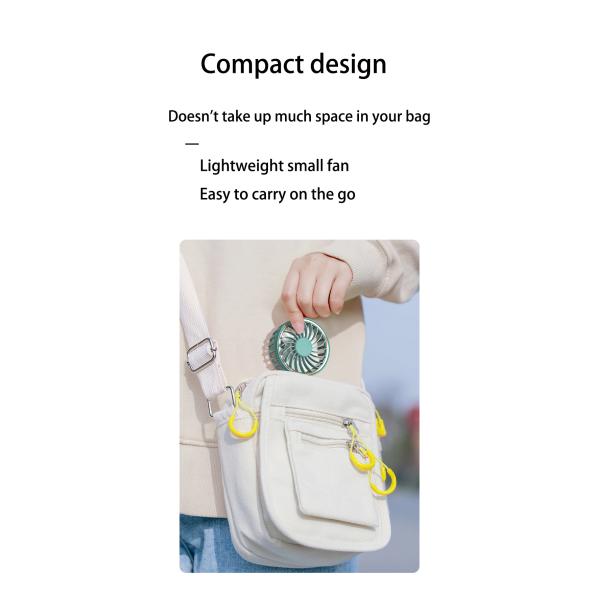 Battery Rechargeable Wireless Fan Handheld Cooler USB Portable Low Noise Personal Office Travel Mini Fan
