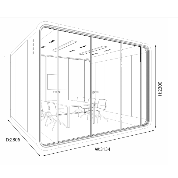 XXL+ Size Multiple People Acoustics Soundproof Meeting Pods