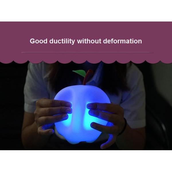 Silicone Children Colorful Night Lights,Apple shaped children's silicone touch sensor LED night light