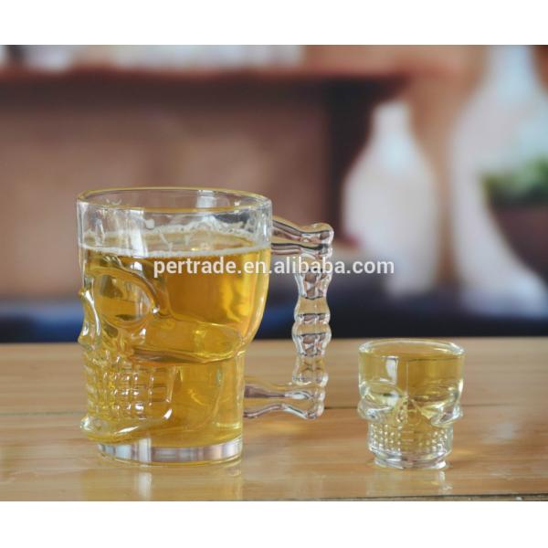 Machine Made Embossed Skull 1.5 Oz Shot Glasses