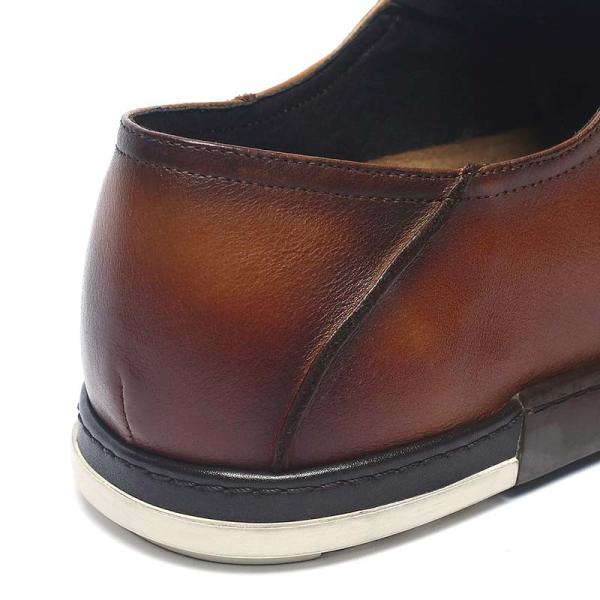 Brown Lace up Brush Finishing Mens Genuine Leather Casual Shoe