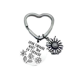 Quality Small Daisy Pendant Fashion Key Chain Lettering Stainless Steel Keychain To Friends for sale