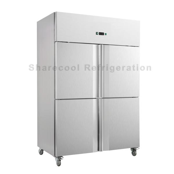 AISI304 4 Doors Stainless Steel Upright Refrigerator Auto Defrosting For