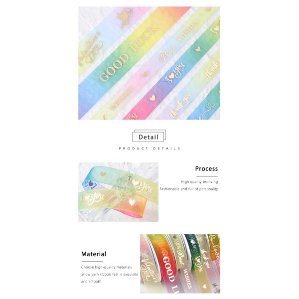Organza printed ribbon custom ribbon gift ribbon for decoration DIY present packaging
