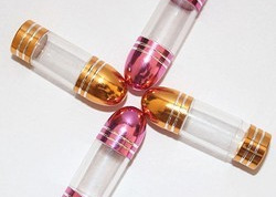 Silver ISO9001 Clear Pill Bottles With Aluminum Bullet Cap