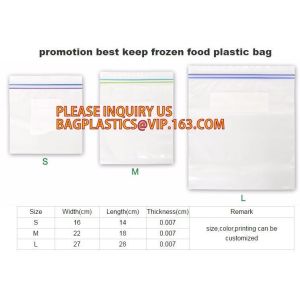 Freezer PE Double Zipper Seal Bag For Packaging Fresh Fruit, Double Color Zip