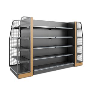 Metallic Supermarket Shelf Light Duty Gondola Display Rack