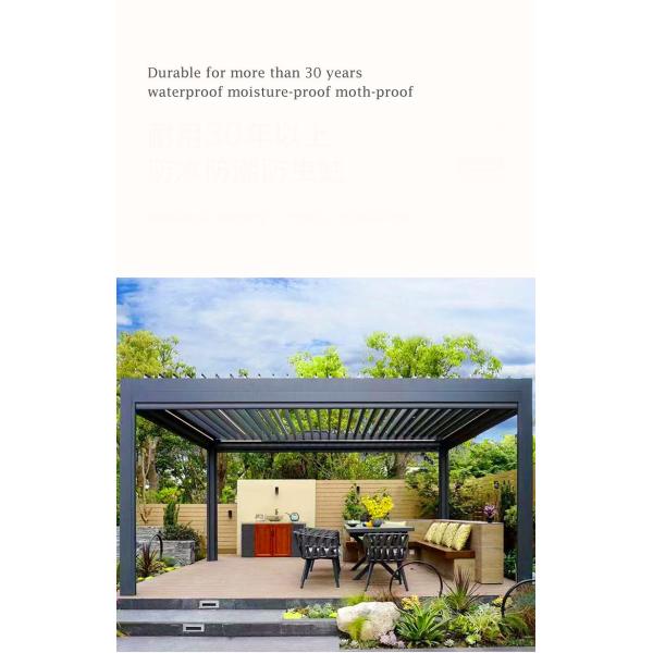 Courtyard Outdoor Flipped Louver Arbor Garden Villa High-Grade Awning Electric Aluminum Alloy Pavilion