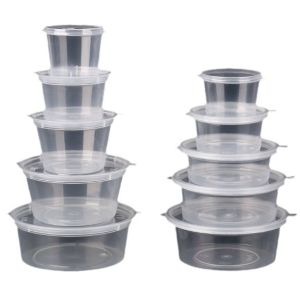 Disposable bowl for food delivery packaging sauces seasonings side dishes with integrated design and transparent color