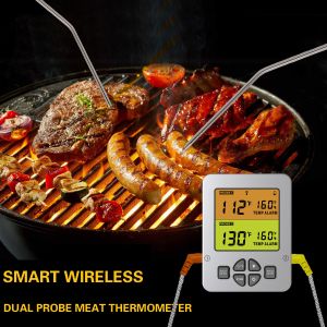 Wireless Dual Probe Meat Thermometer Steak Smoker BBQ Cooking