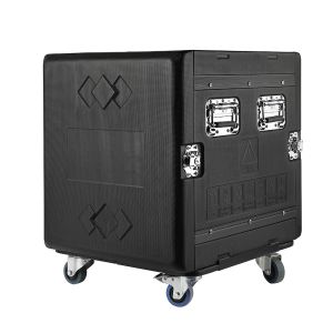 Waterproof PE 12u Rack Flight Case With Wheels 20" Depth