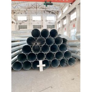 Hot Dip Galvanized Hexadecagonal Electrical Power Pole 60ft 6mm Thick