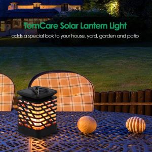 Sparkling 30-40LM 3000K-3500K Solar Flickering Flame Lantern Hanging Solar