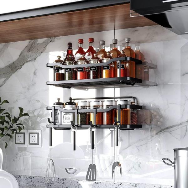 2-Pack Adhesive No Drilling Rustproof Stainless Steel Shower Caddy Shower Shelf