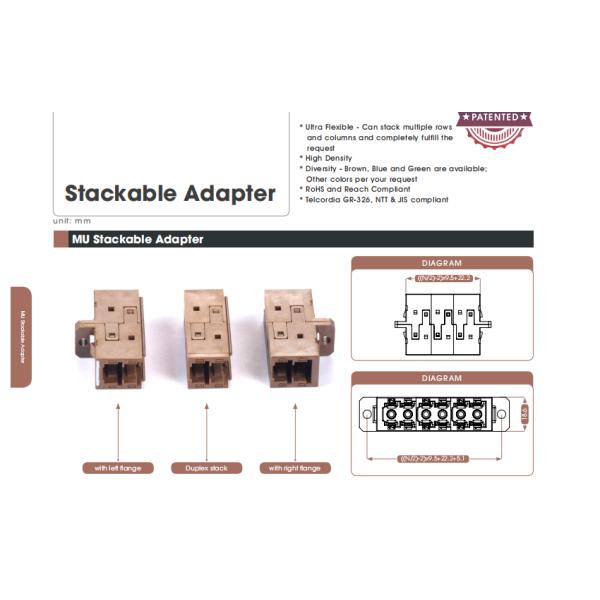 MU Stackable Adapter Fiber Optic Adapters Easily Install Integrated Simplex
