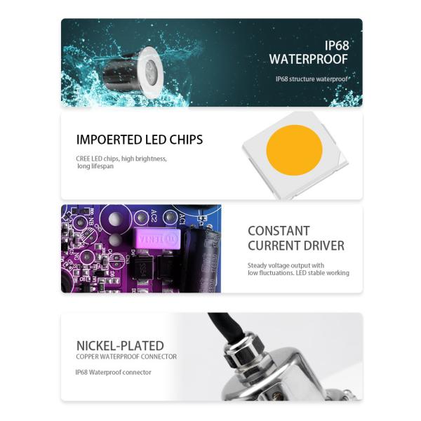 316L Stainless Steel Outdoor Led Ground Lights 6W IP68 SS316L With CE Approval