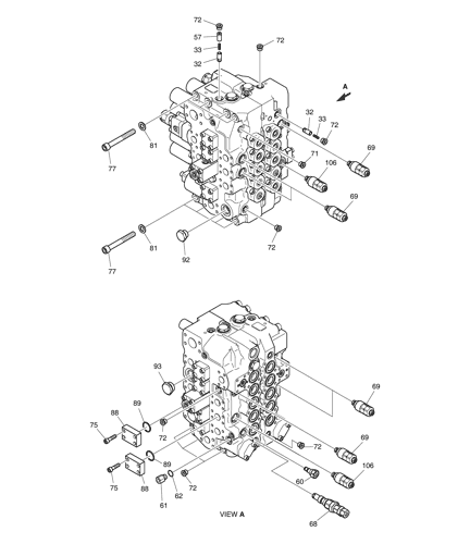 25632396 Daewoo Doosan Excavator Spare Parts Control Valve Fit DH215 DH220