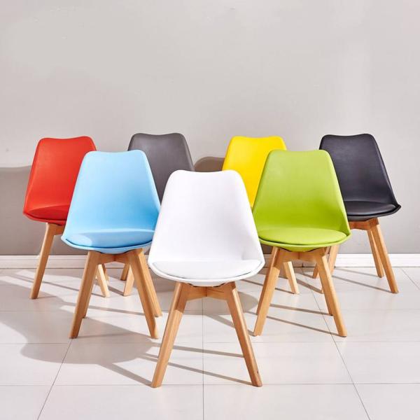 Buy Modern Plastic Dining Chair with Beech Wood Legs at wholesale prices