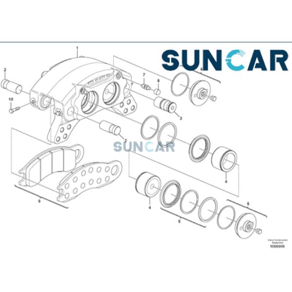 VOE 17218537 VOE17218537 DISC BRAKE SEALING KIT FOR V.O.L.V.O DISC BRAKE A25F, A30F, L105
