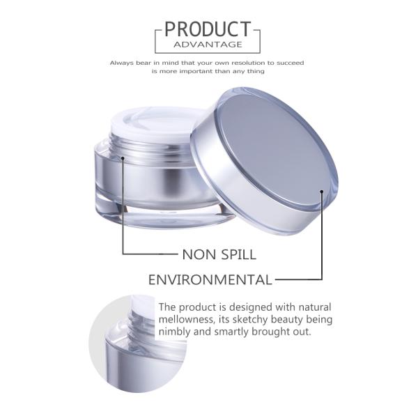 Silver multiple capacity cosmetic cream jars Plastic empty containers SR-2309A