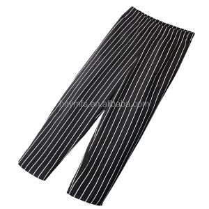 Unisex Executive Chef Black Cargo Chef Pants Chalk Stripe