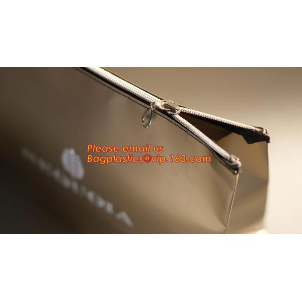 Gold foil stamp matt laminated black handle rope hair extension packaging bag red paper bag,Handle Brown Kraft Gift Pape