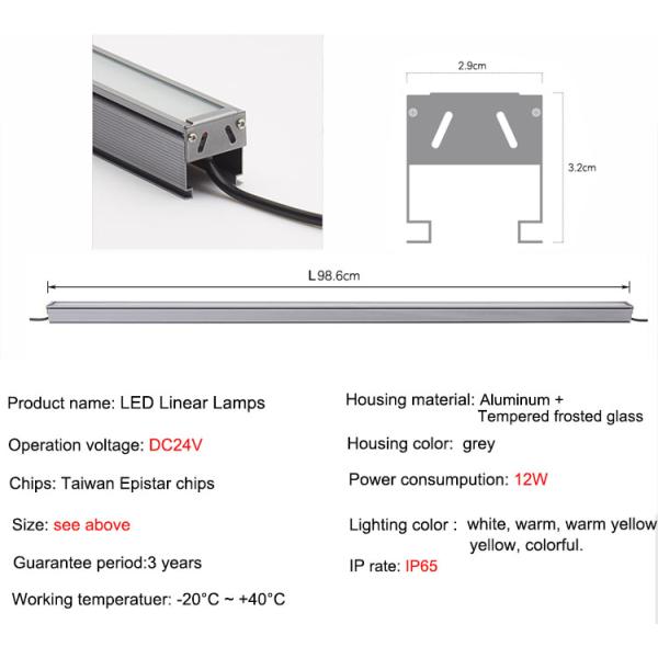 LED Linear light with outdoor waterproof exterior wall indoor living room ceiling 12V decoration Strip lights