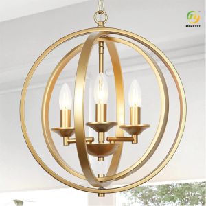 Rustic Retro Chandelier Ball Wrought Iron Lamp Living Room Nordic Pendant Light