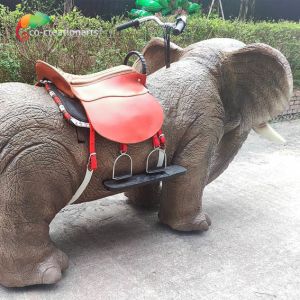 Car Rideable Animatronic Elephant Equipment For Amusement Park