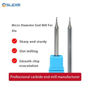 2 Teeth Micro Grain Milling Cutter 50mm Overall Length
