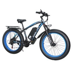 Downtube 26 Inch Fat Tire Electric Bike Brushless Geared 30km/H