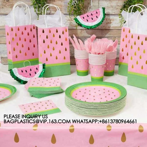 Fruit Party Decoration Tableware Disposable Paper Plate Set Fruit Punch Theme Party Supplies