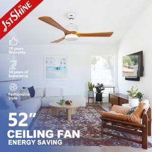 42"/ 52"/ 60" Solid Wood Ceiling Fan with light for smart home DC Motor