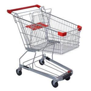 Quality Unfolding Grocery Store Shopping Carts Four Swivel Wheels Zinc Plated for sale