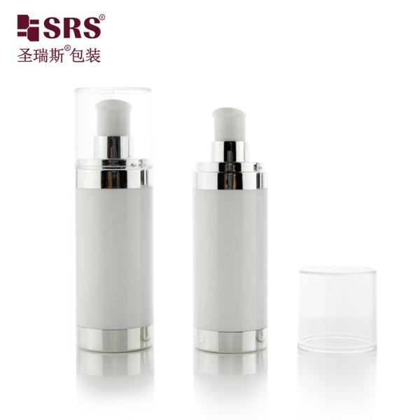 15ml 30ml 50ml Empty Cosmetic Packaging Facial Lotion Pump Replaceable White Airless Bottle