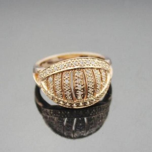18K Rose Gold Plated 925 Silver Ring Pave Cubic Zirconia (FR0148)