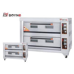 Kitchen Double Layer Six Trays Gas Baking Oven Stainless Steel