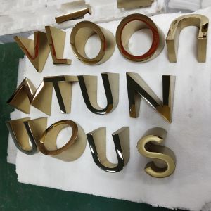 China Electroplated brass 3D Stainless Steel Letters 40mm for Hospitals / Mall on sale